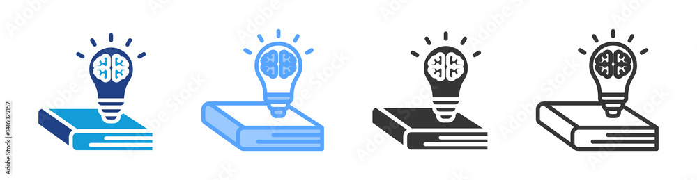 Aufkleber Knowledge icon set multiple style collection