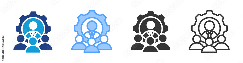 Poster stakeholder icon set multiple style collection