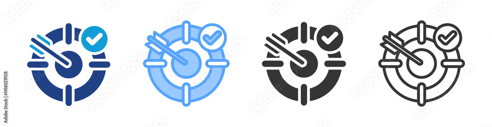 Poster Goal icon set multiple style collection