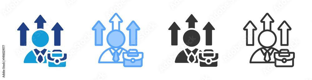 Poster Carrer icon set multiple style collection