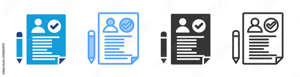Aufkleber Applicant icon set multiple style collection