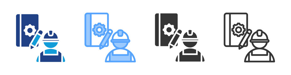 Supervisor icon set multiple style collection