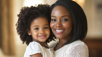 african american mother and daughter.