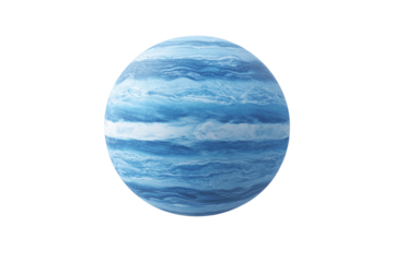 Blue planet with a white background, isolated