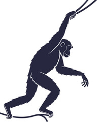 silhouette of a running man isolated on white