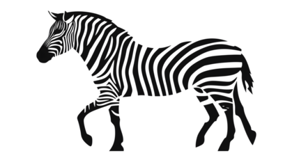 Silhouetted Zebra in Motion A Dynamic and Artistic Representation of Wildlife Ideal for Natur