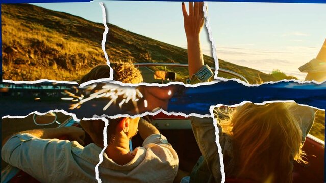 Template contains torn paper realistic transition effects. You can customize the color of the torn paper according to your needs.