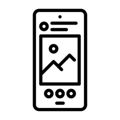 social media feed outline icon. social media black line illustration.