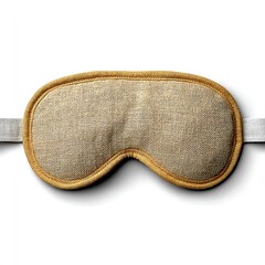 Beige and Gold Textured Sleep Mask on White Background