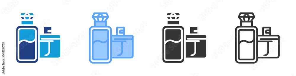 Poster perfumes icon set multiple style collection