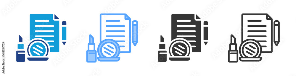Poster designers icon set multiple style collection