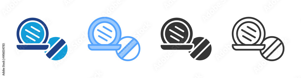 Poster face powder icon set multiple style collection