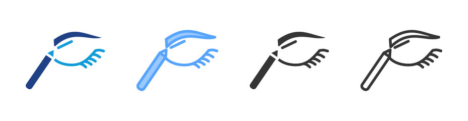 Eyebrows icon set multiple style collection