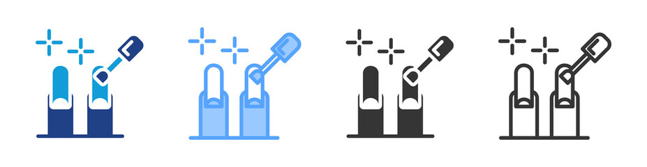 Nail icon set multiple style collection