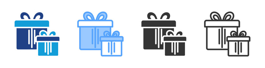 Gifts icon set multiple style collection