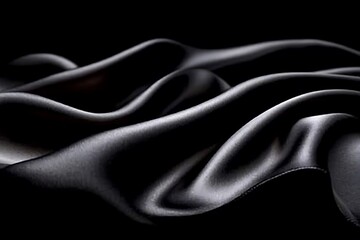Fototapeta premium Black silk drapes, studio shot