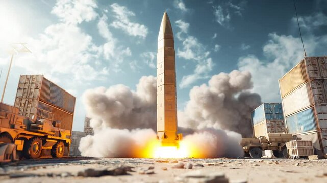 Missile Defense System Firing in a Military Exercise Generative AI