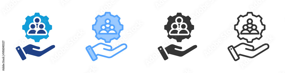 Aufkleber human resource icon set multiple style collection