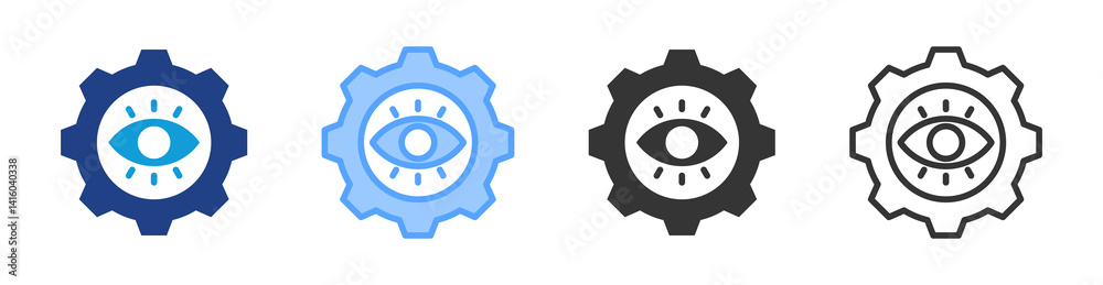 Aufkleber vision icon set multiple style collection