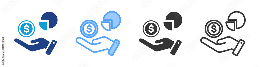 Poster Divestitures icon set multiple style collection