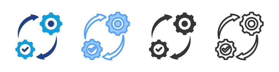 Integration icon set multiple style collection