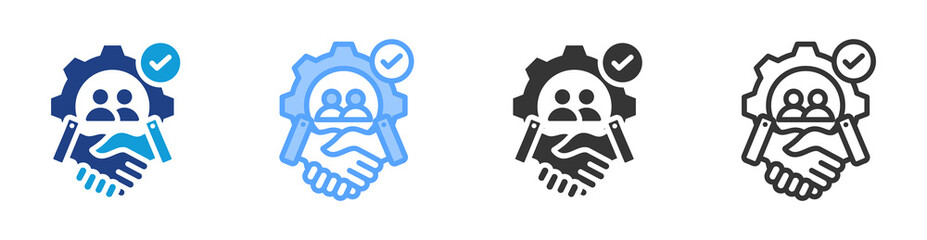 Partnership icon set multiple style collection