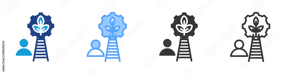Poster opportunity icon set multiple style collection