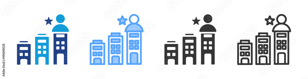 Poster Winner icon set multiple style collection