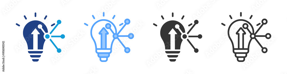 Poster innovation icon set multiple style collection