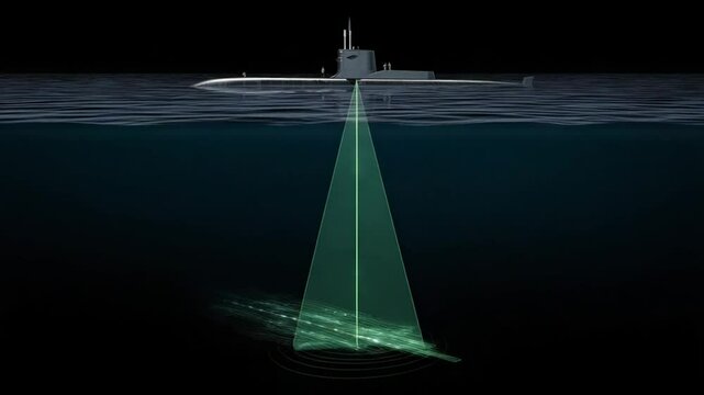Nuclear Submarine Stealthily Tracks Enemy Vessel in Deep Ocean Generative AI