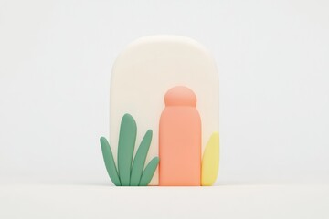 Pastel archway with plants and a shape
