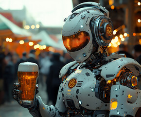 name : futuristic oktoberfest robot bartender