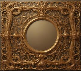Intricate swirls & flourishes frame  Gold filigree, ornate border ,  swirl pattern,  ornate border design