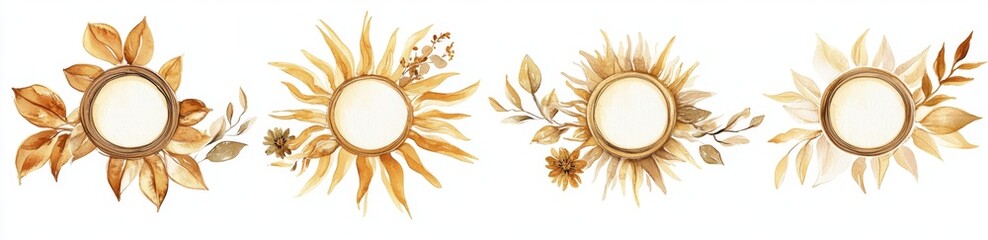 Watercolor Autumnal Frames