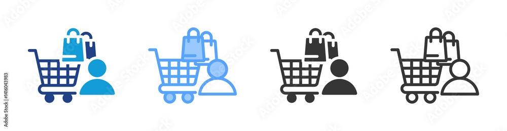 Poster Customer icon set multiple style collection