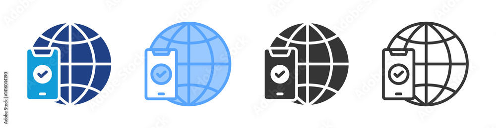 Poster online icon set multiple style collection