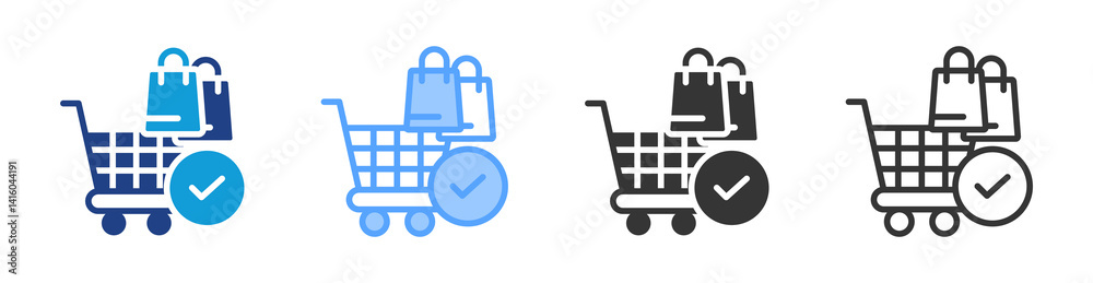 Poster Purchased icon set multiple style collection