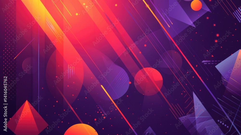 Poster colorful abstract circles and overlapping shapes with vibrant hues. abstract image of geometric shap