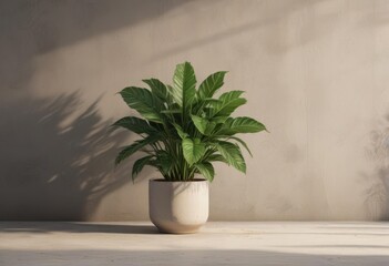 Fototapeta premium Open magazine, clean layout, plant shadows cast on textured background , graphic, marketing, stationery