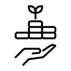 investment outline icon. growth black line illustration.