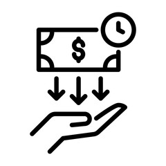 borrowing outline icon. loan black line illustration.