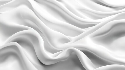 Obraz premium White silk fabric drapes, studio shot, smooth waves, elegant background, textile design