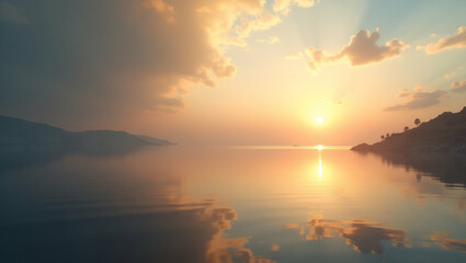 Explore Ascension Day Reflection Art: Thoughtful Iconography & Muted Palettes for Spiritual Contemplation in Modern Sacred Context - Photo Stock Concept