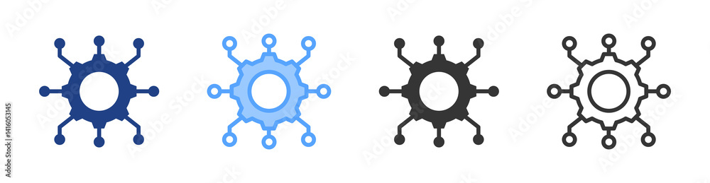 Poster Engineering icon set multiple style collection