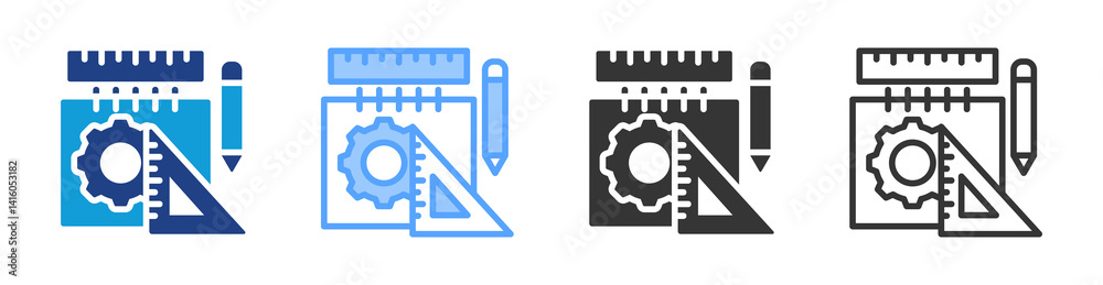 Aufkleber Design icon set multiple style collection