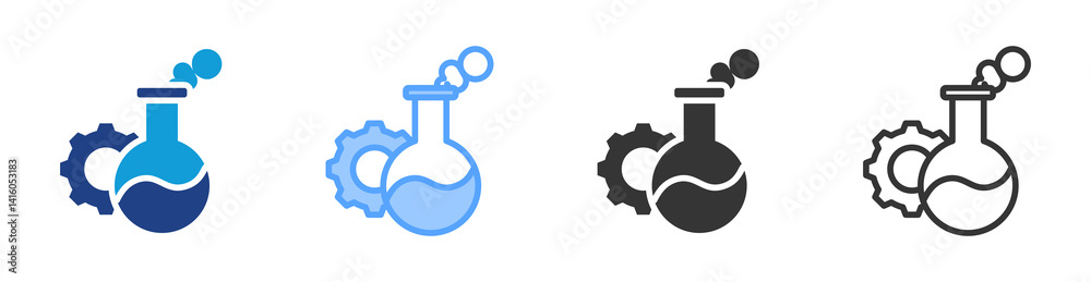 Aufkleber scientific principles icon set multiple style collection