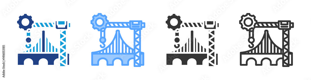 Leinwandbilder structural engineering icon set multiple style collection