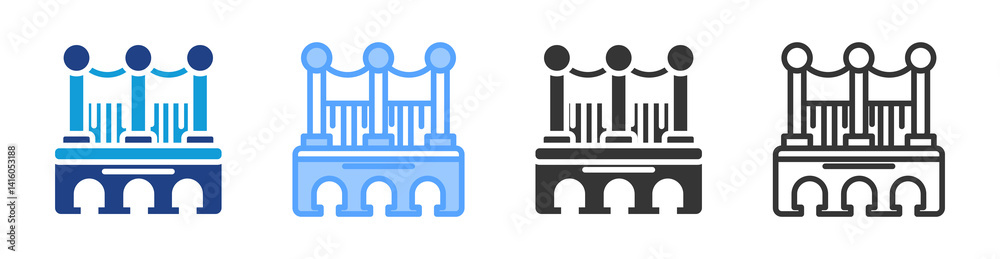 Poster Bridges icon set multiple style collection