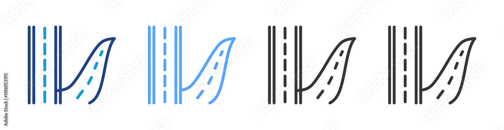 Aufkleber roads icon set multiple style collection