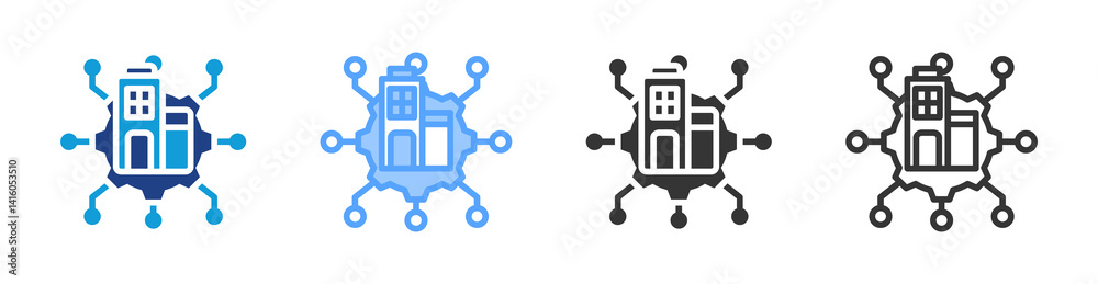 Aufkleber Infrastructure icon set multiple style collection